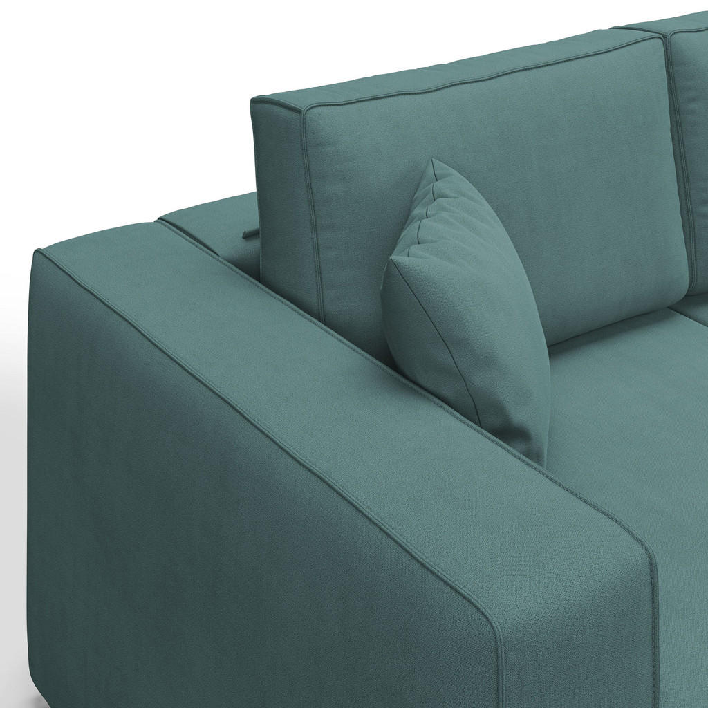 Thumbnail - Divani.store Linearsofa, Petrol, Textil, 245x86x99 cm, Wohnzimmer, Sofas & Couches, Sofas