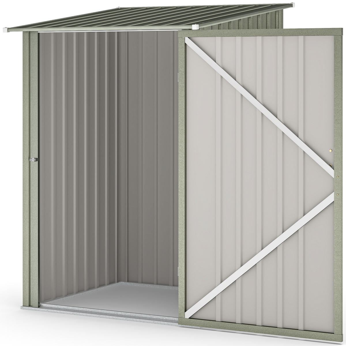 GARTENHAUS aus verzinktem Stahl mit Flügeltür, , silber 100 x 104 x 160 cm - Grau, Metall (100/160/104cm) - Vallsero