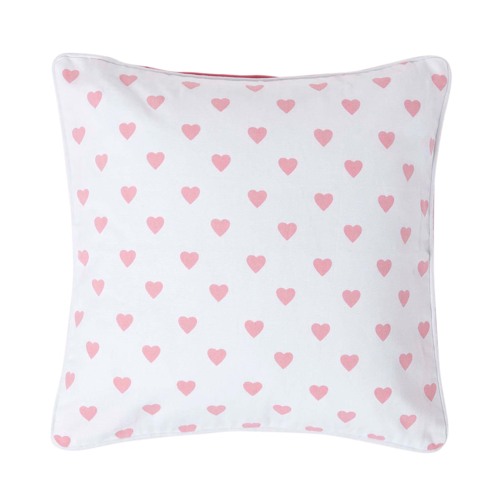 KISSENHÜLLE Herzen 45/45 cm, 100% Baumwolle - Rosa, Textil (45/45cm) - Homescapes