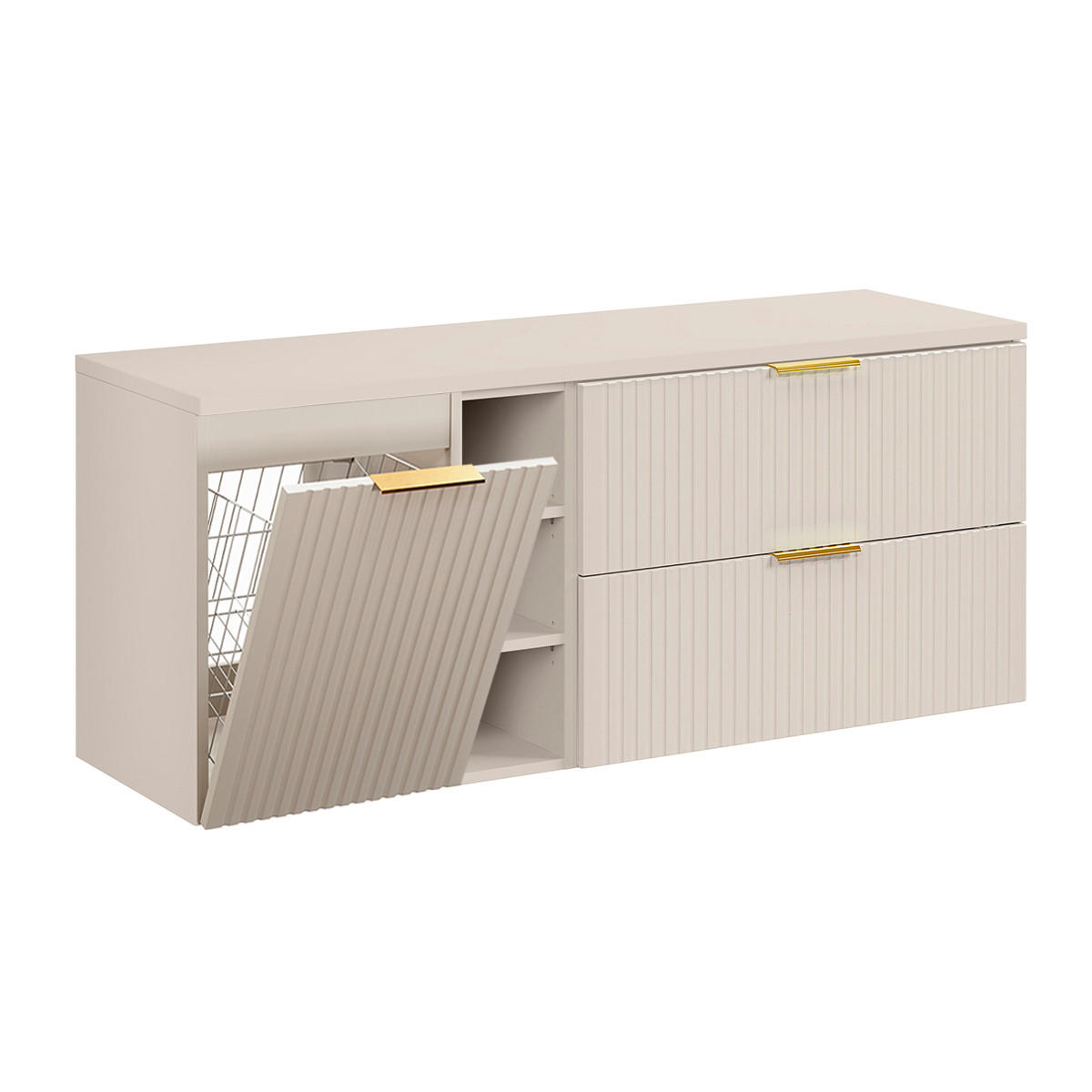 WASCHTISCHUNTERSCHRANK 140.8cm Adriel Kaschmir - Beige, Holzwerkstoff (140.8/59/46cm) - Petits-meubles
