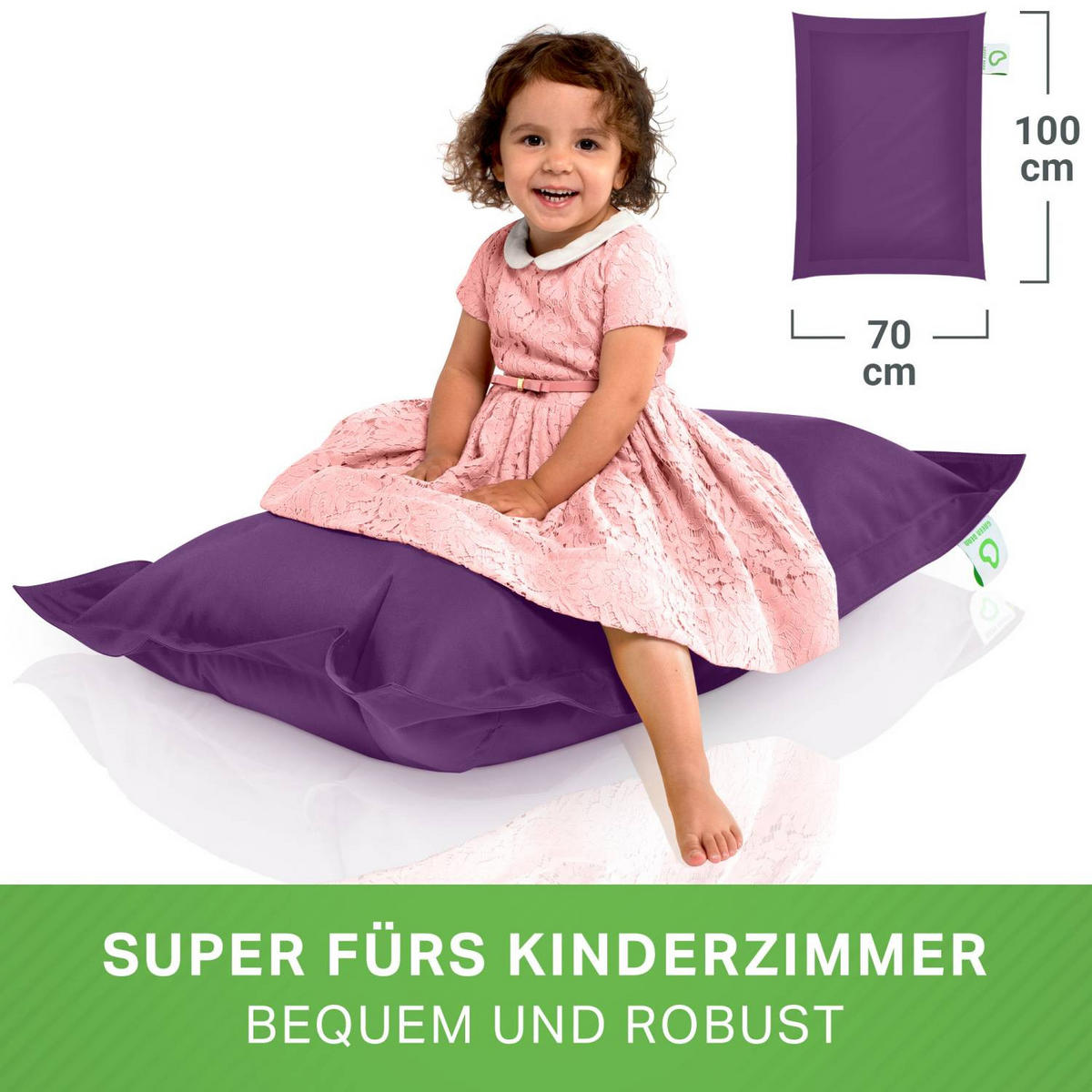 KINDER-SITZSACK 70x100cm - 70 Liter - Lila, Textil (70/10/100cm) - Green Bean