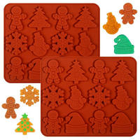 BACKFORM 2-teiliges Set Silikon Weihnachten - Transparent, Kunststoff