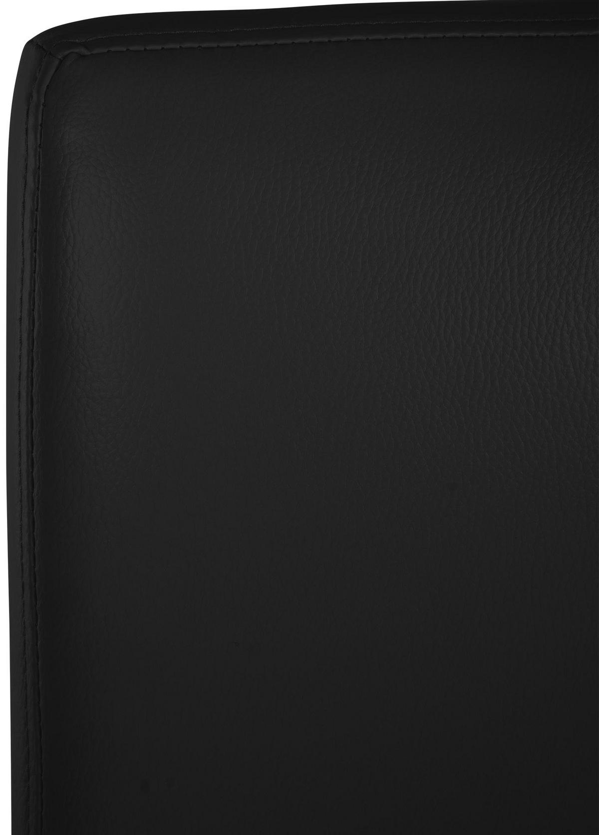 BARHOCKER Lederlook Schwarz - Schwarz, Textil/Metall (43/110/49cm) - CLP