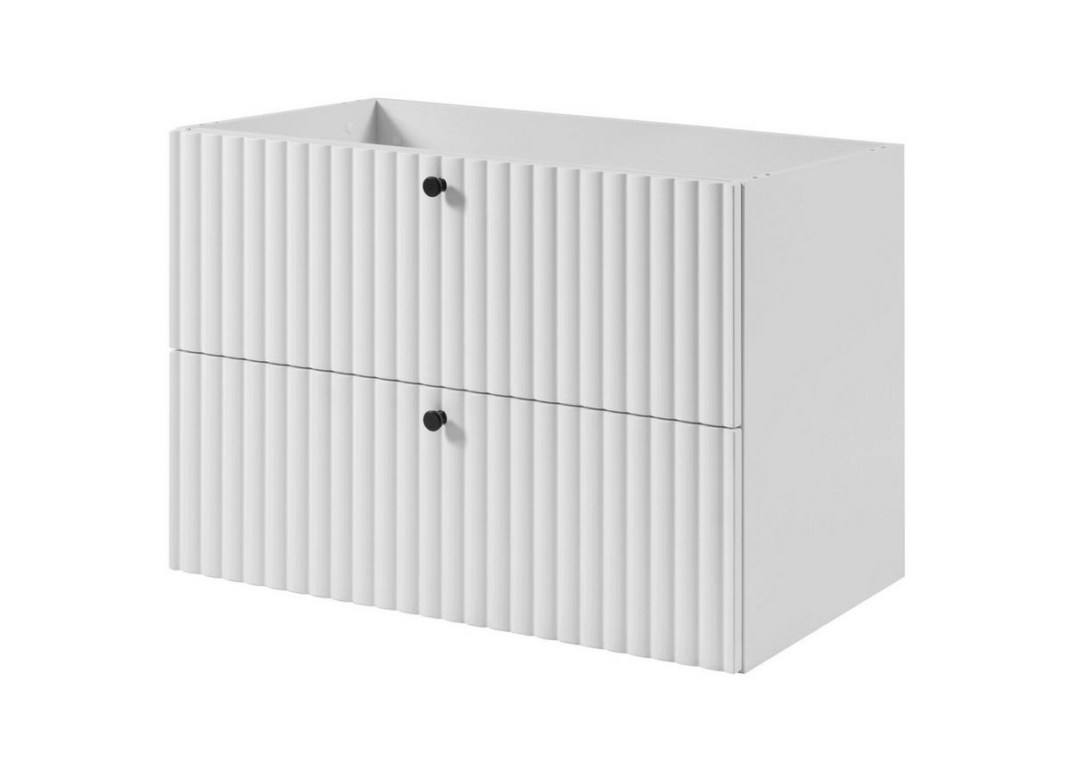 WASCHBECKENUNTERSCHRANK BELLO geriffelt Weiß matt 80/57/46 cm - Weiß, Holzwerkstoff/Metall (80.2/57/46cm) - Rodan