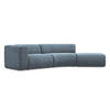 4-SITZER-SOFA Chenille Stoff Blau - Blau/Blaugrau, Kunststoff/Textil (335/70/166cm) - Makamii