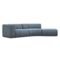 4-SITZER-SOFA Chenille Stoff Blau - Blau/Blaugrau, Kunststoff/Textil (335/70/166cm) - Makamii