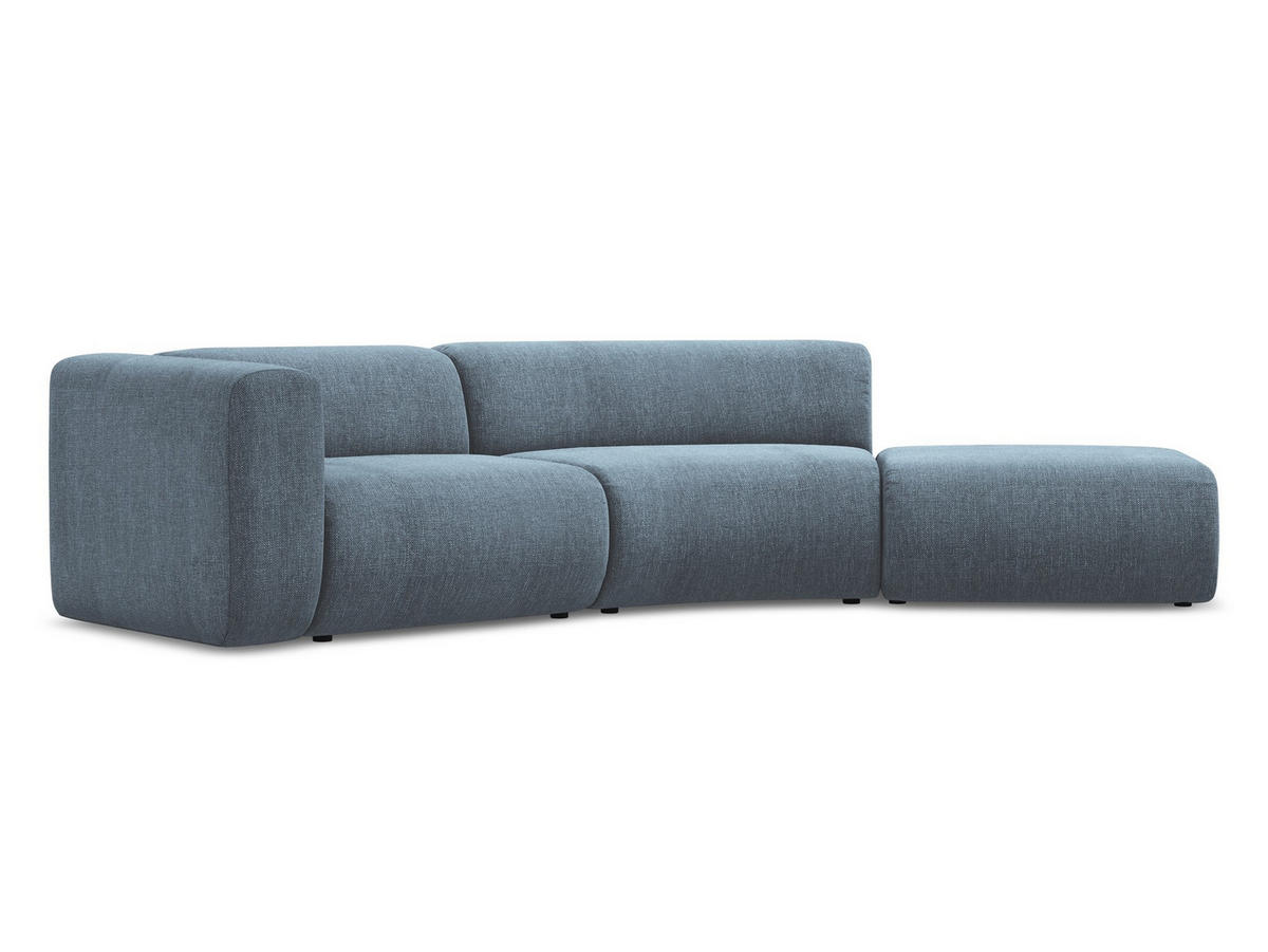 4-SITZER-SOFA Chenille Stoff Blau - Blau/Blaugrau, Kunststoff/Textil (335/70/166cm) - Makamii