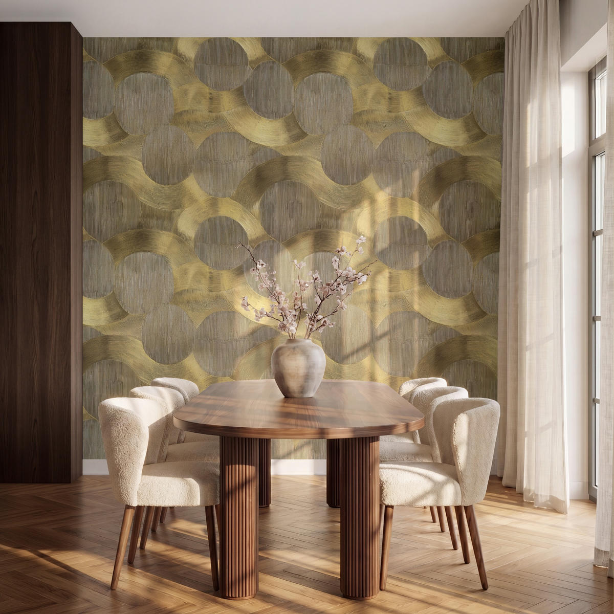 TAPETE - Modern - Geometrisch - Gold - 240x220 cm - Goldfarben, Papier (240/220cm) - OnlyWow