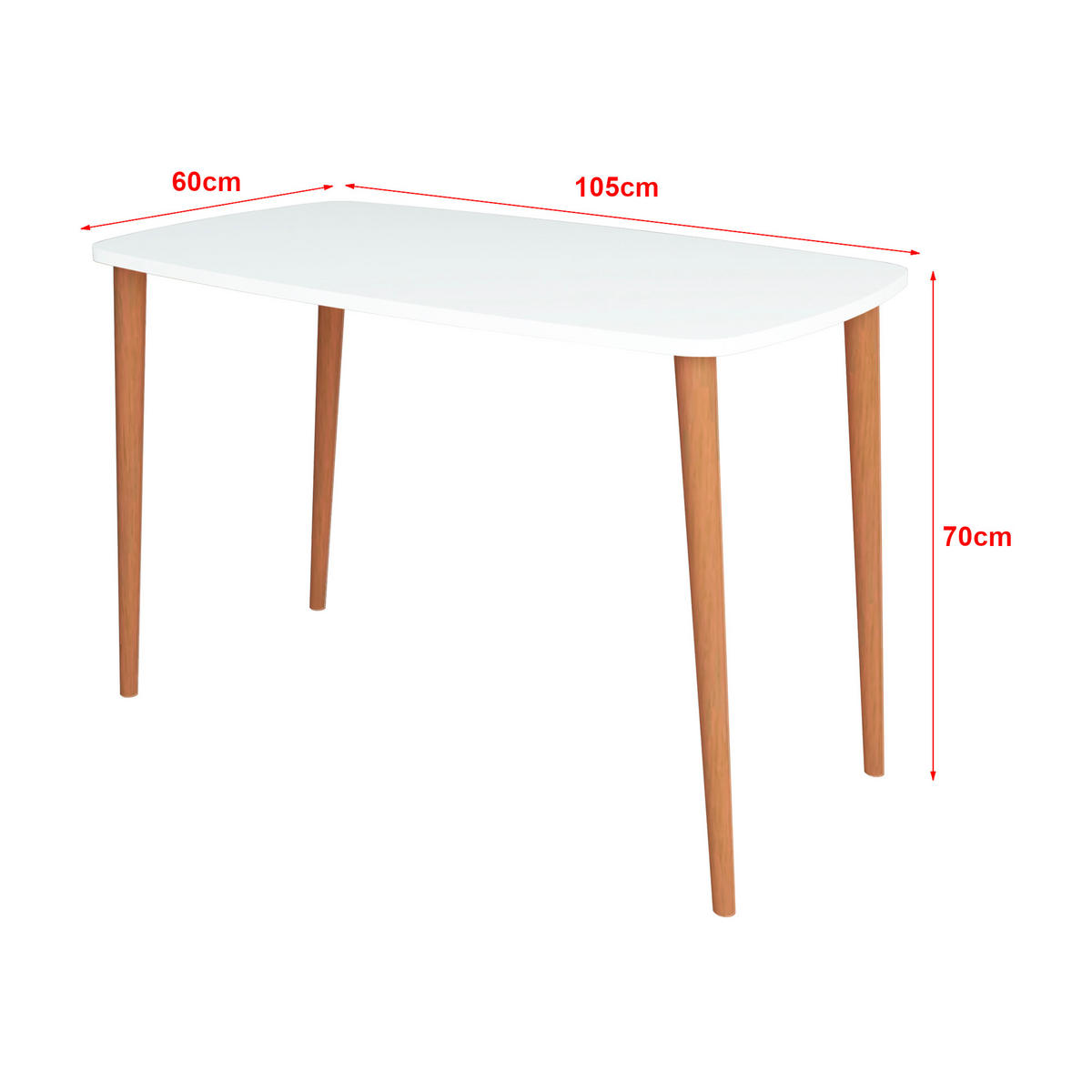 SCHREIBTISCH Kongsberg - Naturfarben/Weiß, Holz/Holzwerkstoff (60/105/70cm) - [en.casa]