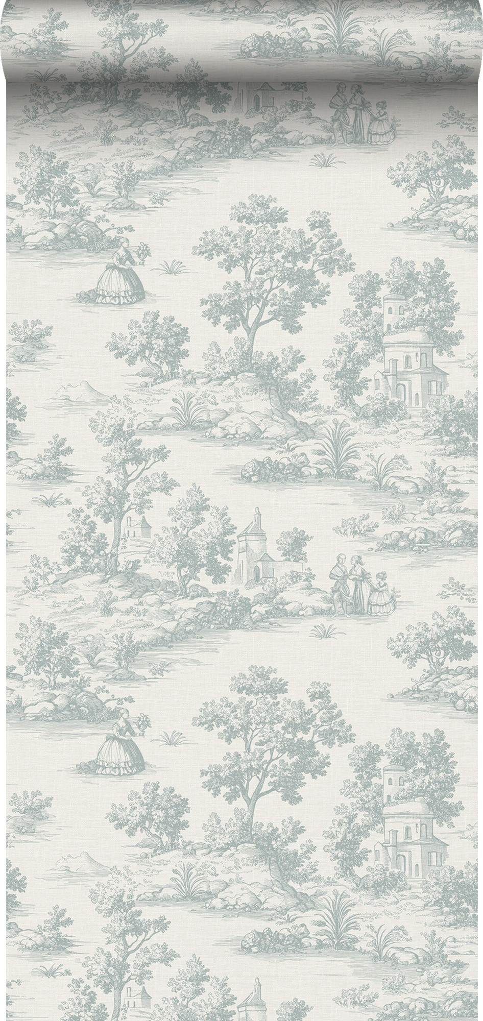 TAPETE Toile de Jouy 53 cm x 10 m - Blau, Papier (53/1000cm) - Sanders & Sanders
