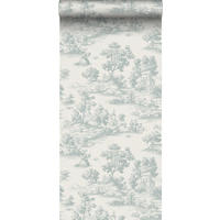 TAPETE Toile de Jouy 53 cm x 10 m - Blau, Papier (53/1000cm) - Sanders & Sanders