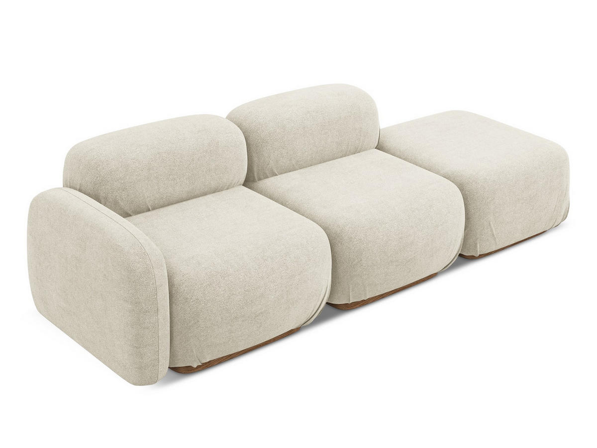 4-SITZER-SOFA Chenille Stoff Blau - Blau/Blaugrau, Kunststoff/Textil (319/70/89cm) - Makamii