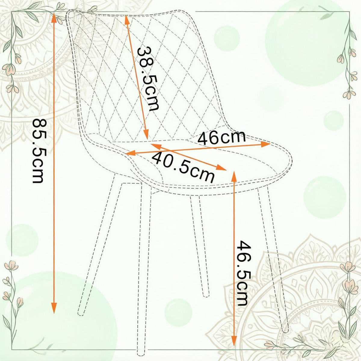 POLSTERSTUHL DE-36200 2er Set mit Kunstlederbezug Hellbraun - Hellbraun, Metall (40.5/85.5/46cm) - ComfortXL