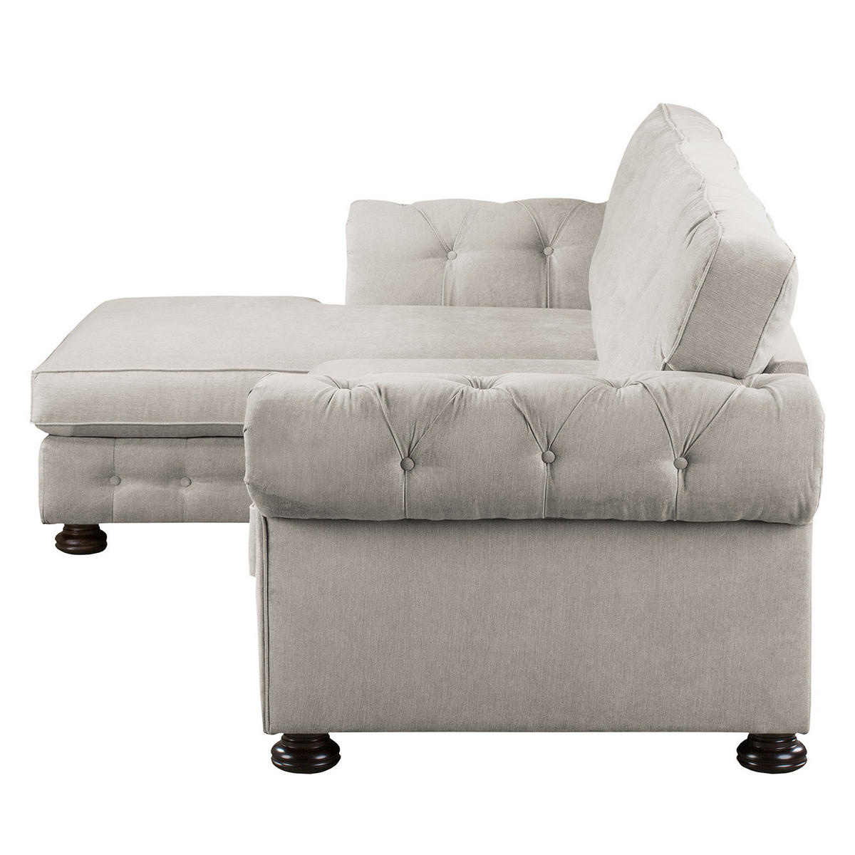 ECKSOFA mit Longchair - Microfaser - Grau, Textil (302/166cm) - home24