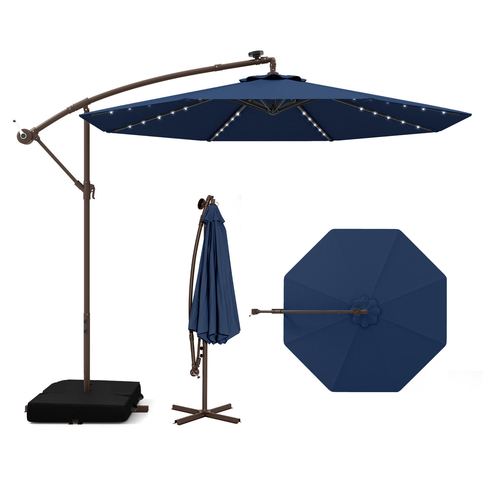 HÄNGESCHIRM Marineblau - Dunkelblau, Textil (300/300cm) - COSTWAY