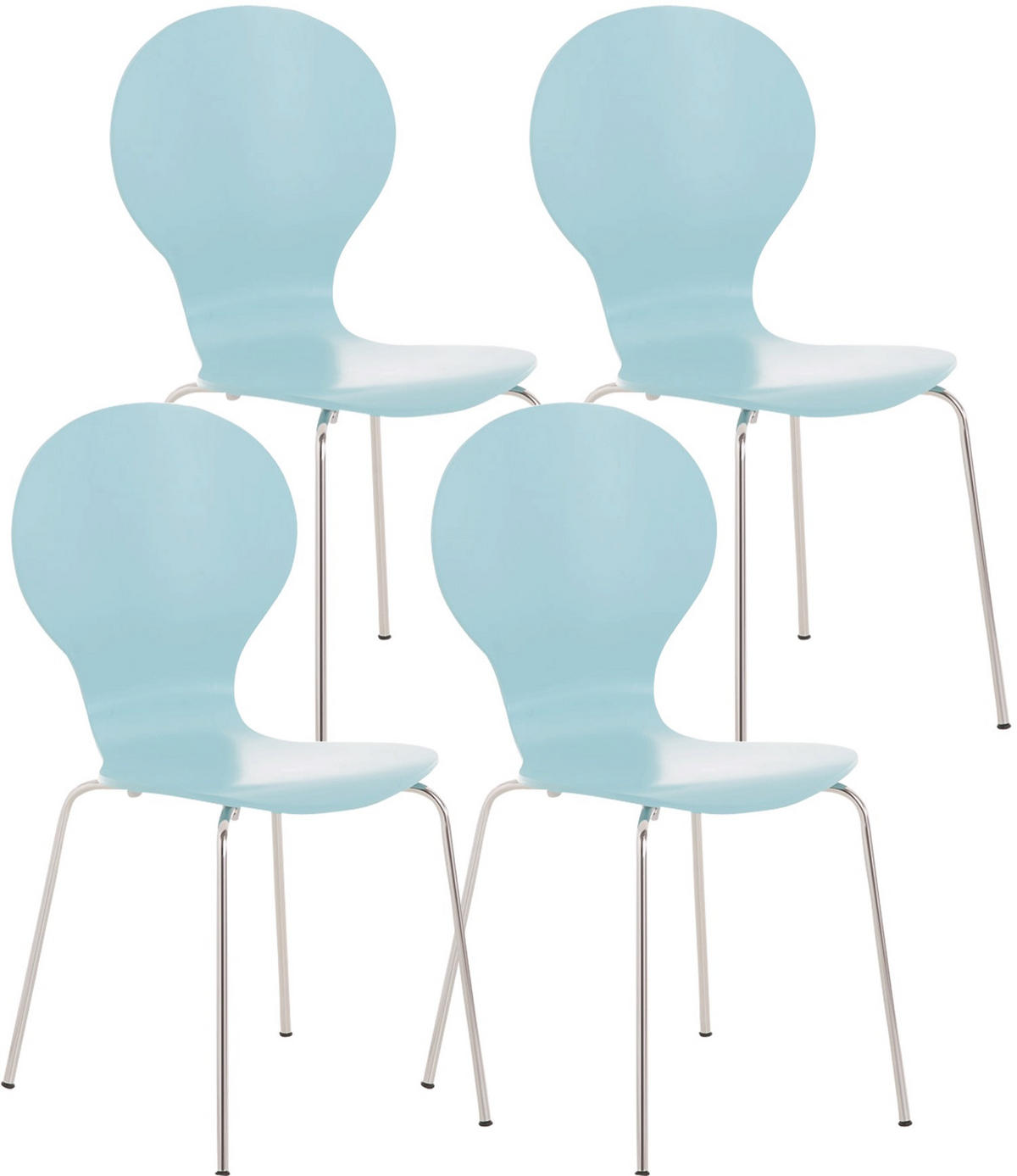 BESUCHERSTUHL Ede - 2er Set hellblau - Blau, Metall (43/86/45cm) - TPFLiving