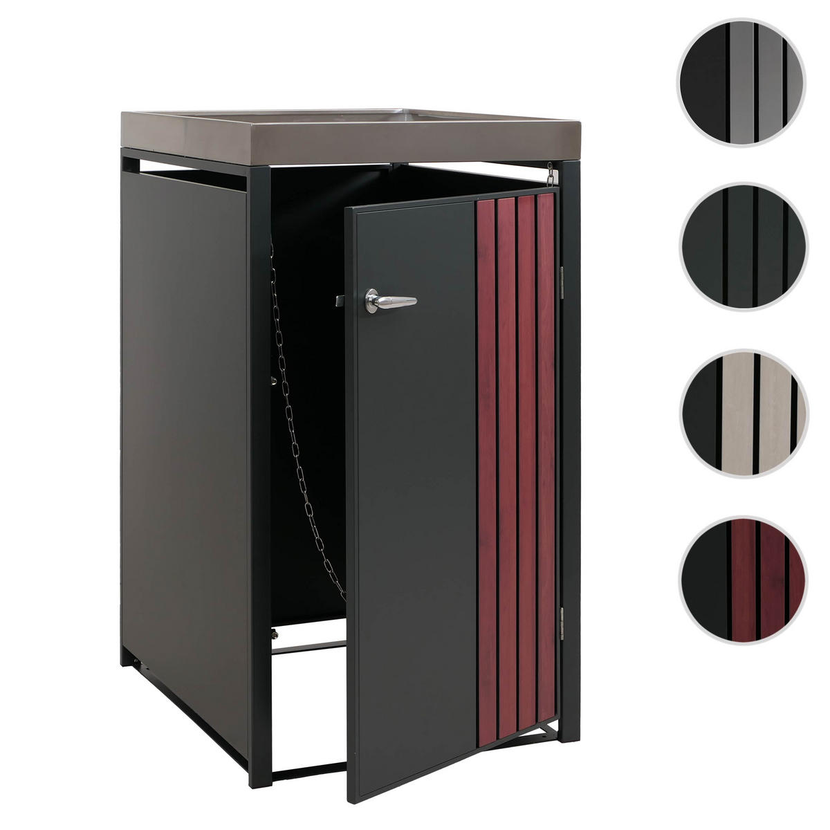 1ER-MÜLLTONNENVERKLEIDUNG Anthrazit, Dunkelbraun - Anthrazit/Dunkelbraun, Metall (68/125/84cm) - MCW