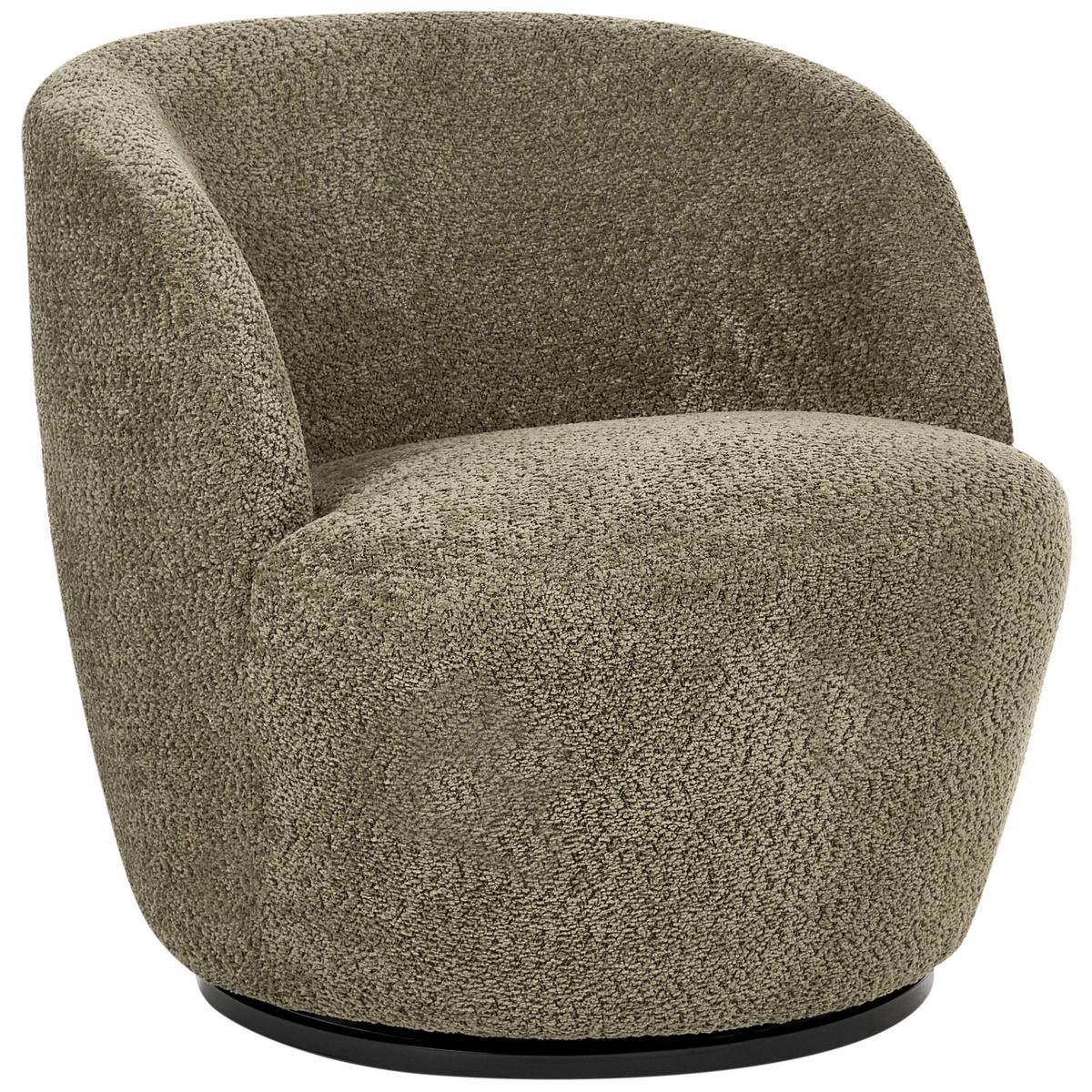 DREHSESSEL Chenillegewebe Dunkelgrün Kuolpa - Grün, Textil (67/69/75cm) - Beliani