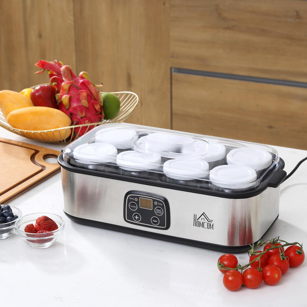 KÜCHENMASCHINE Joghurtbereiter 25 W Silber mit Timer - Silberfarben, Metall (18.8/14/36cm) - Korfee