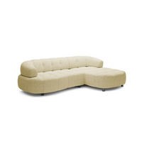 ECKSOFA Wesper S – Eckcouch mit Elektrischer Sitzverstellung, L-förmig, Freistehend, Relaxfunktion, 183x284x79 cm – Rechte, Sand - Sandfarben, Holz/Textil (284/113cm) - DomoHome