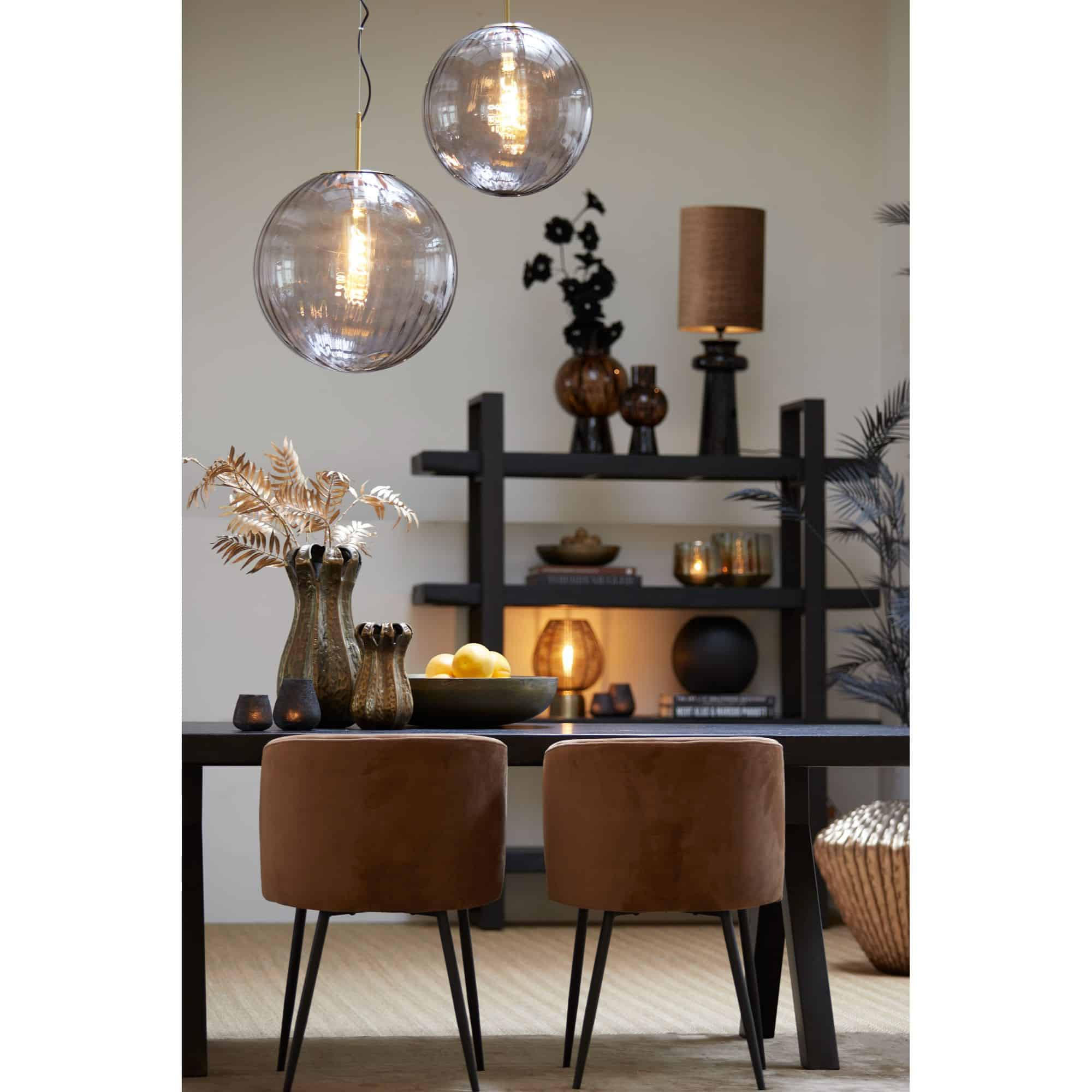 HÄNGELAMPE Magdala Grau Ø48/48 cm - Grau, Glas (48/48/48cm) - Light & Living