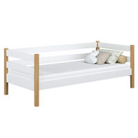 TAGESBETT Weiß / Eiche Natur 120/200 - Eiche Artisan/Weiß, Naturmaterialien/Holz (120/200cm) - N-Wood