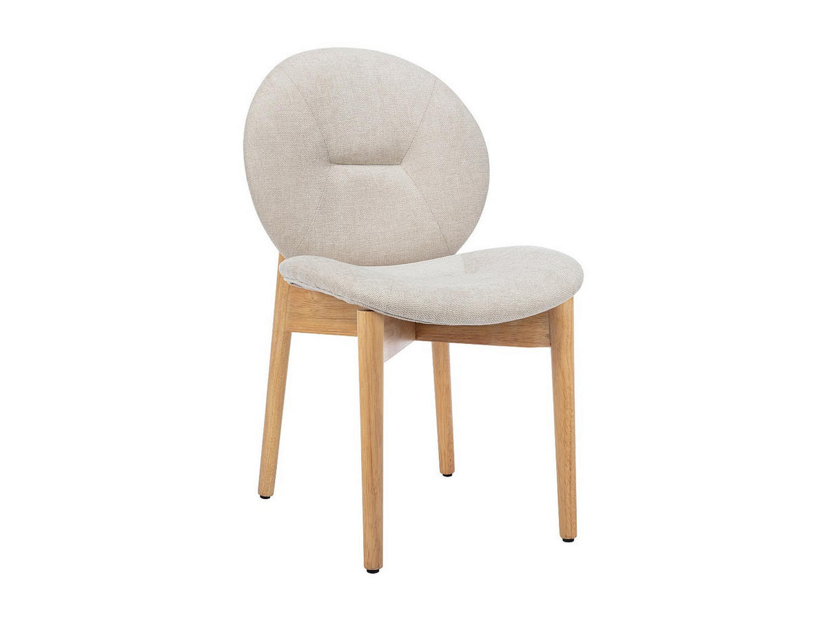 STUHL 6er-Set - Stoff & Kautschukholz - Beige - ISADIO - Beige, Textil (59.5/83/50.5cm) - Vente-Unique