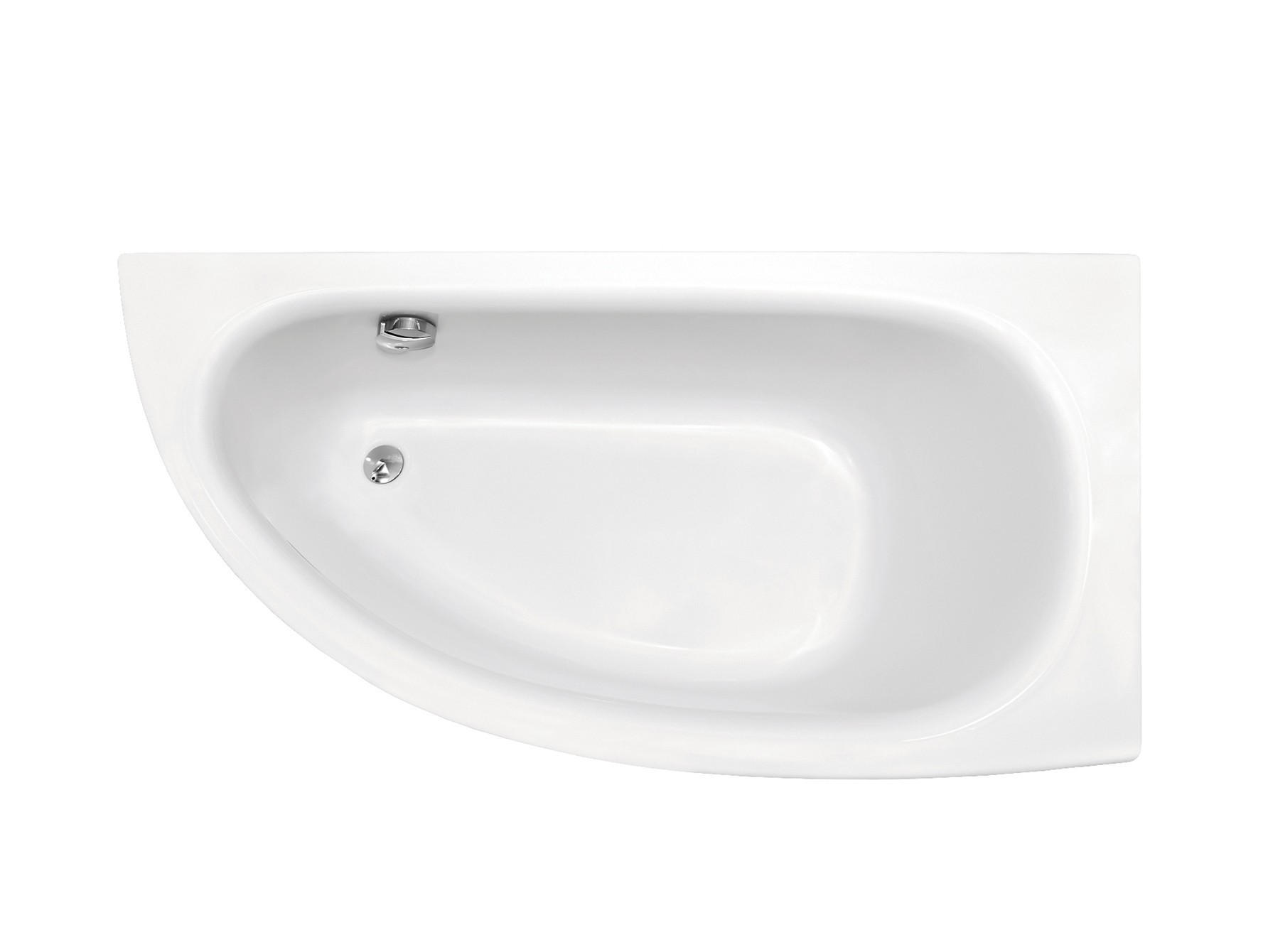 BADEWANNE Eckwanne MILENA PREMIUM 150/70 Rechts mit Styro Ablauf Füße - Weiß, Kunststoff (70/53.5/150cm) - bad land