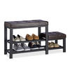SCHUHBANK - Braun, Holzwerkstoff/Textil (90.5/50/30.5cm) - Relaxdays