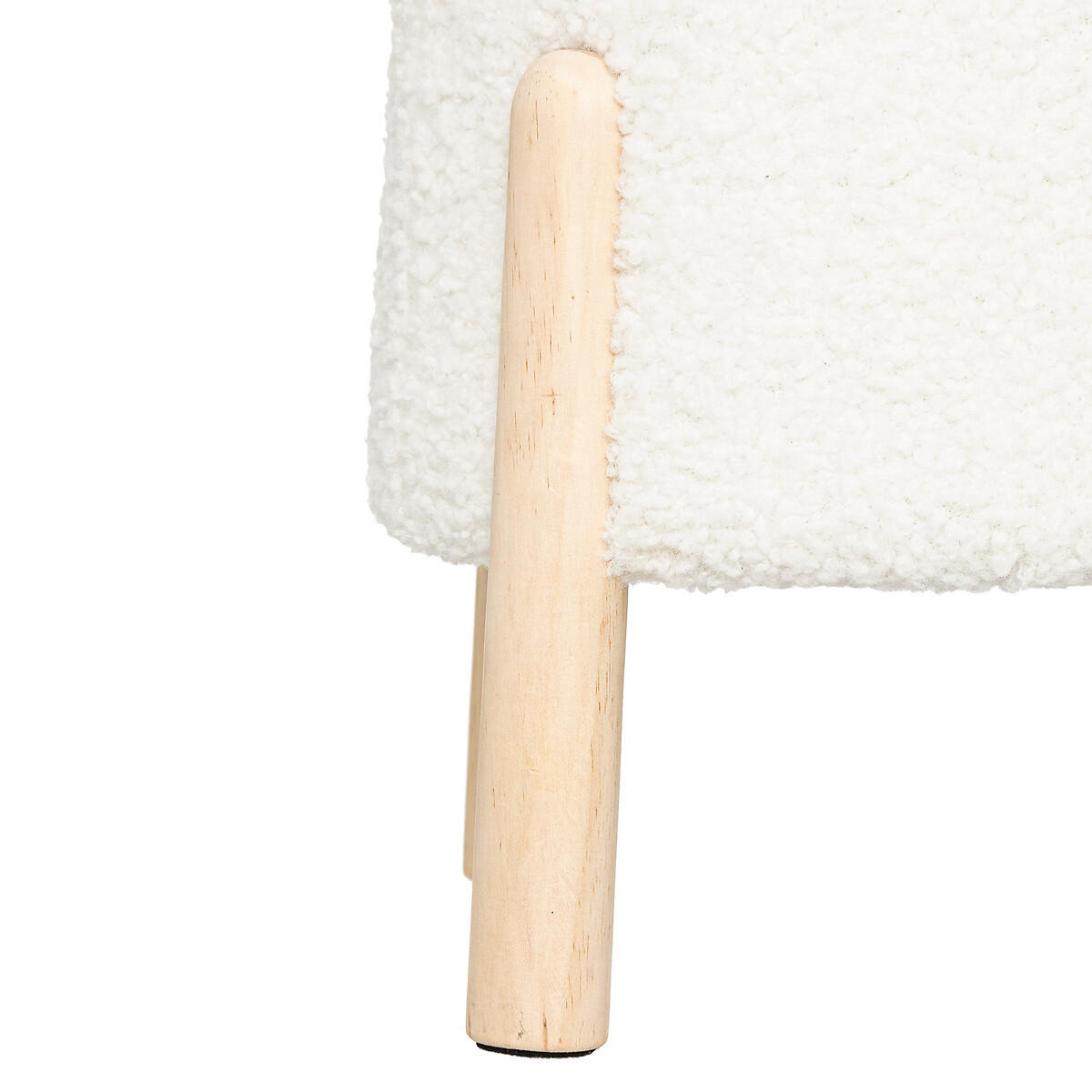 POUF mit Kiefernbeinen Boucl 41/35/41,5 cm - Weiß, Holzwerkstoff (35/41.5/41cm) - Atmosphera Createur d´interieur