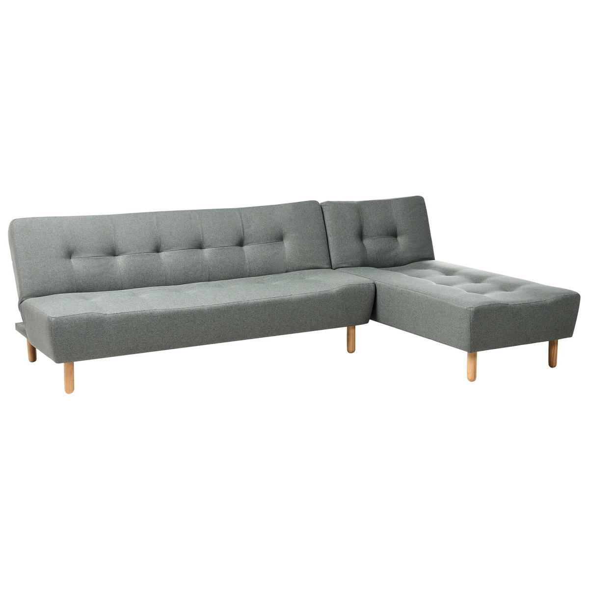 ECKSCHLAFSOFA Modul 4-Sitzer Stoff Grün linksseitig Alsten - Braun/Grün, Textil (258/161cm) - Beliani