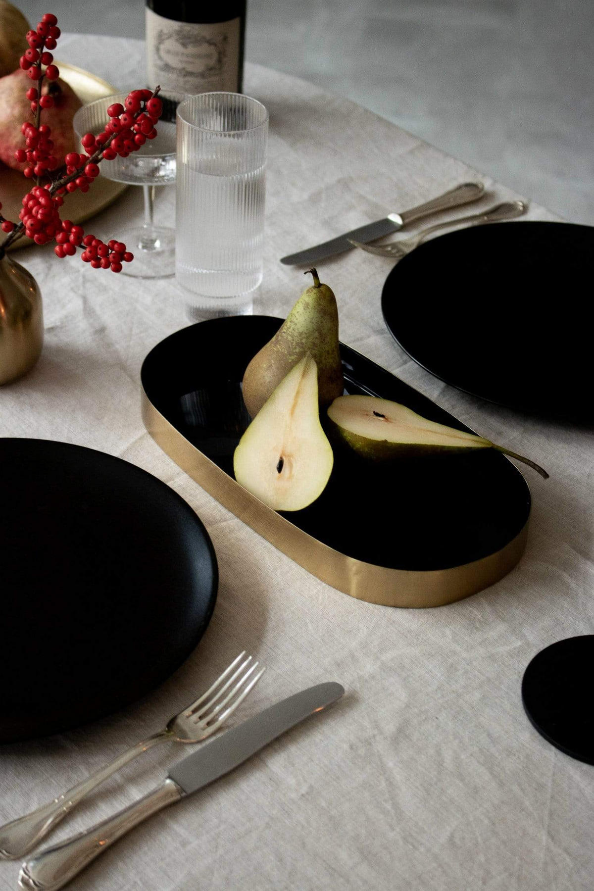 DEKOTABLETT Glam aus Eisen in Gold/Schwarz 30/15 cm - Schwarz, Metall (3cm) - LaLe Living