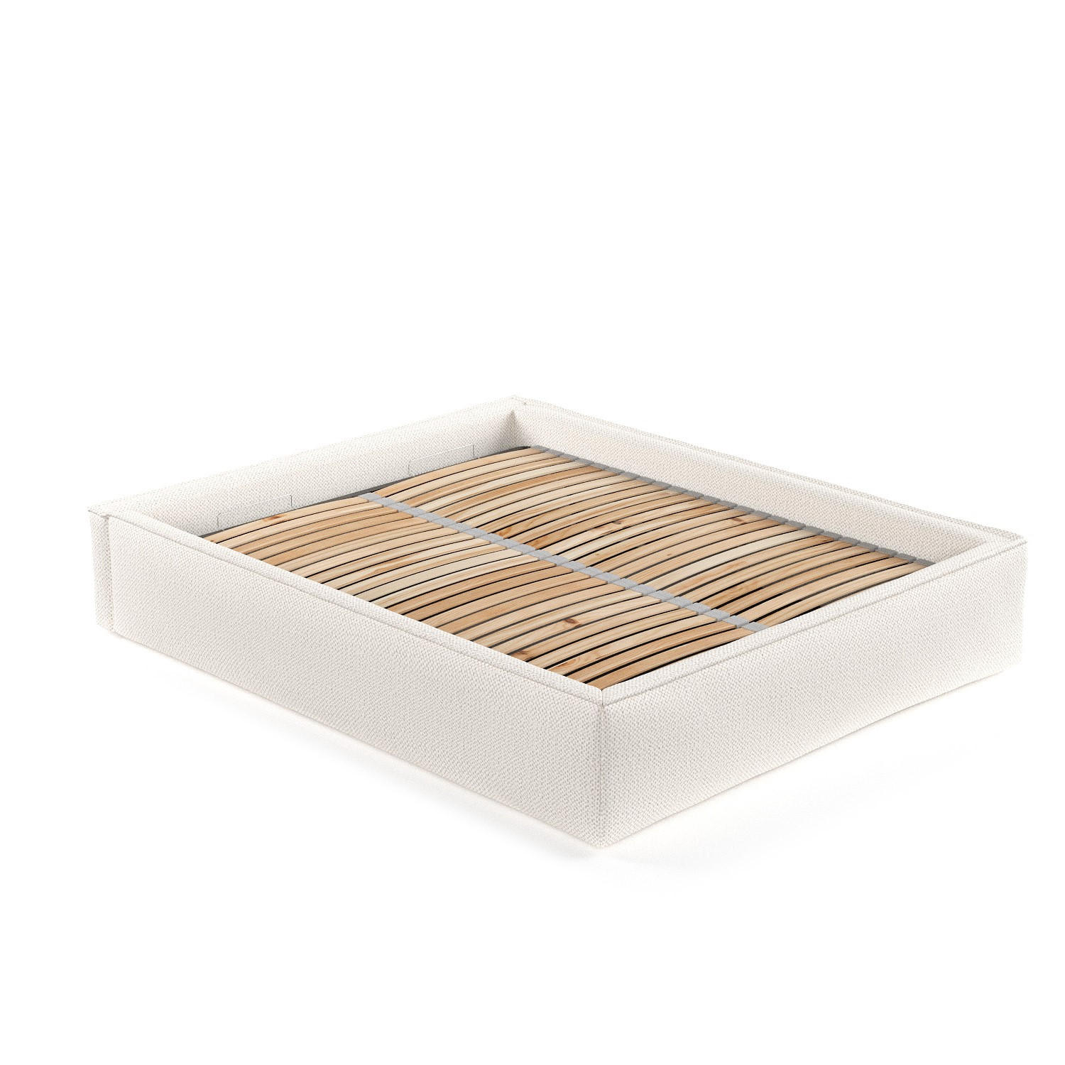 POLSTERBETT Alvar Creme 120/200 cm im Chenille-Stoff - Creme/Schwarz, Holz/Holzwerkstoff (120/200cm) - Maison de Reve