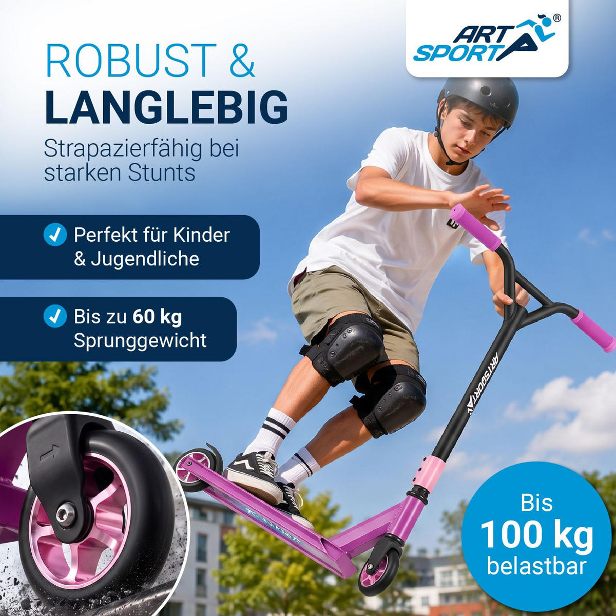 STUNTSCOOTER Galactic Cruiser - Rosa, Metall (66/47/84cm) - Artsport