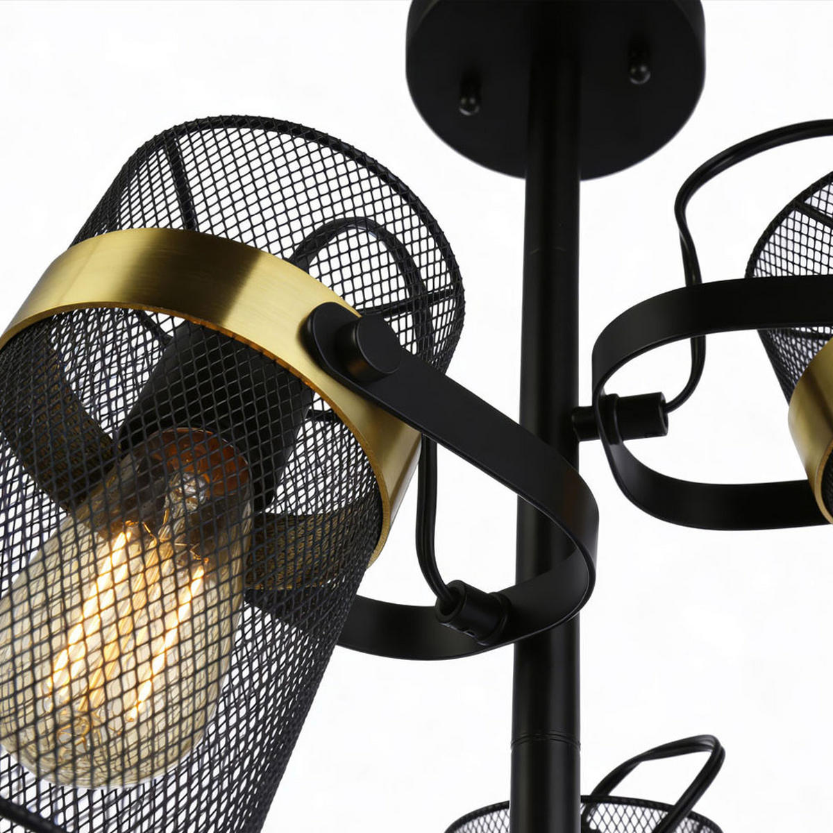 DECKENLEUCHTE LAMBA - Goldfarben/Schwarz, Metall (54.5/54.5/48cm) - Home Deluxe