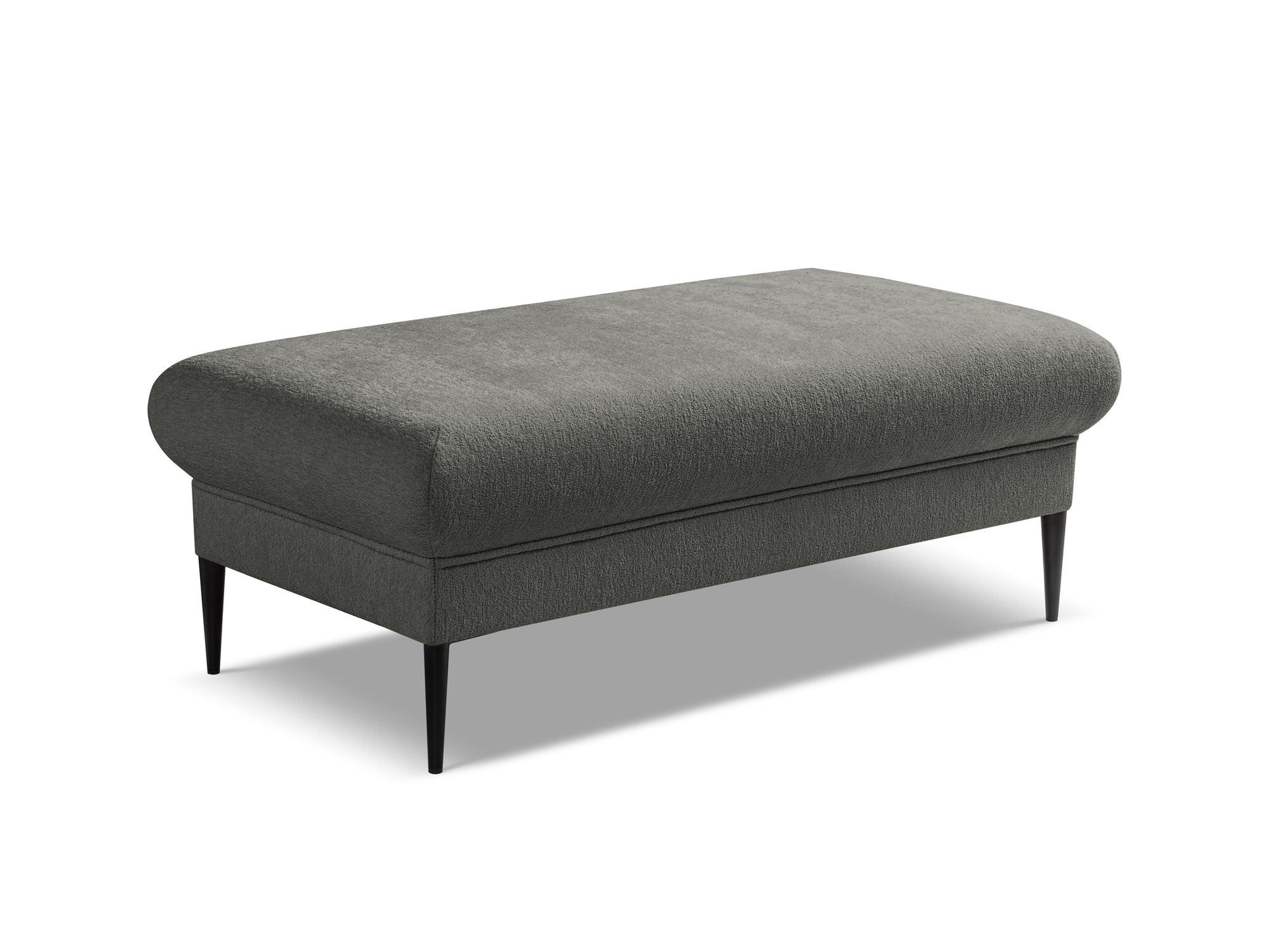 POUF Chenille Stoff Grau - Dunkelgrau/Schwarz, Holzwerkstoff/Textil (111/88/60cm) - Makamii