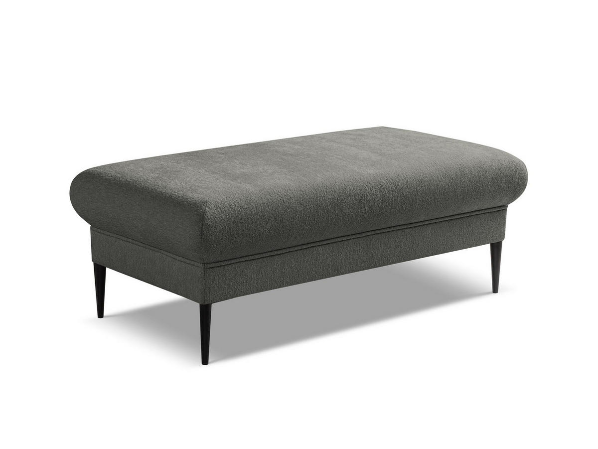 POUF Chenille Stoff Grau - Dunkelgrau/Schwarz, Holzwerkstoff/Textil (111/88/60cm) - Makamii