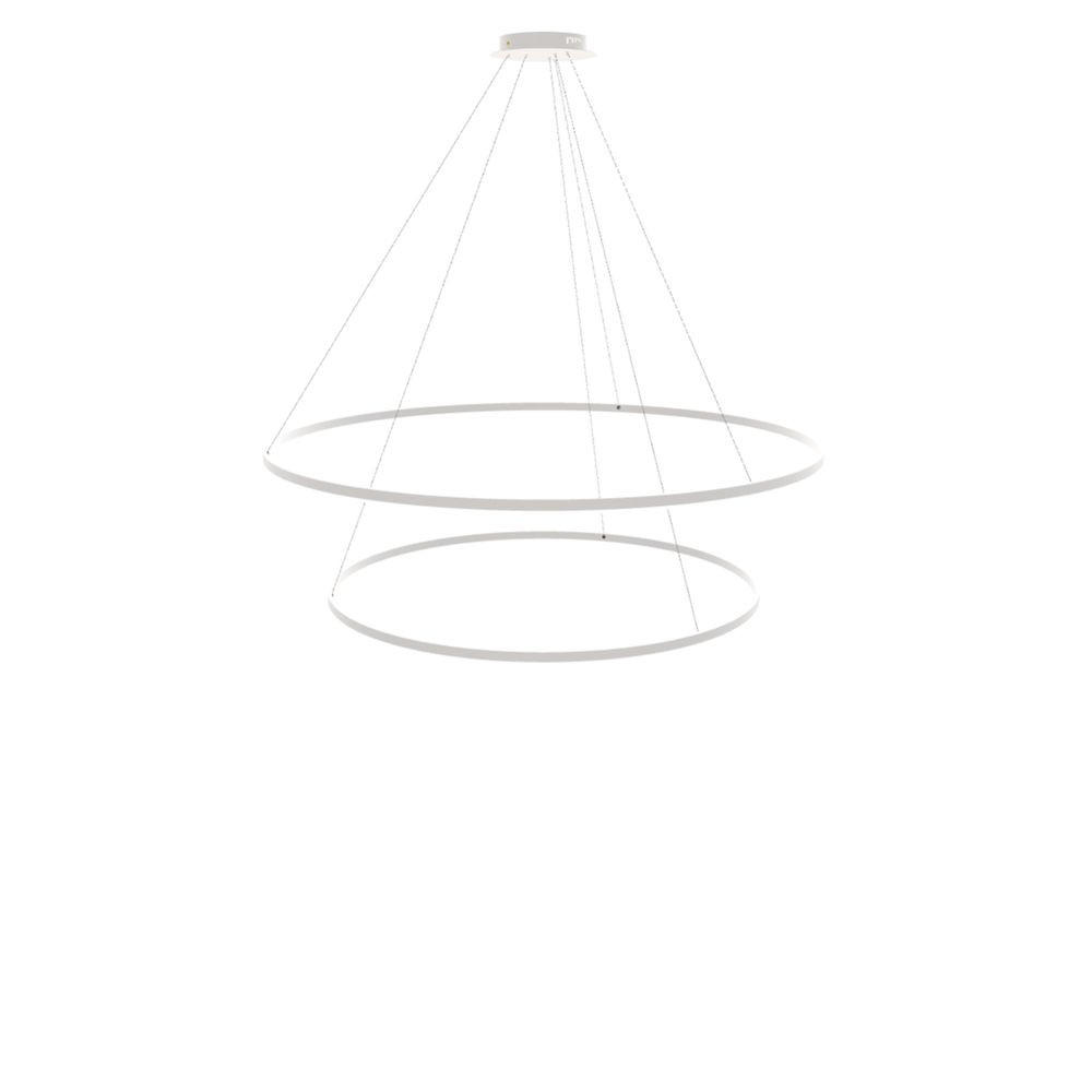 LED-HÄNGELAMPE 2er Ring Weiß Ø 150 | 120cm - Weiß, Metall (1.3/150/3.3cm) - s.luce