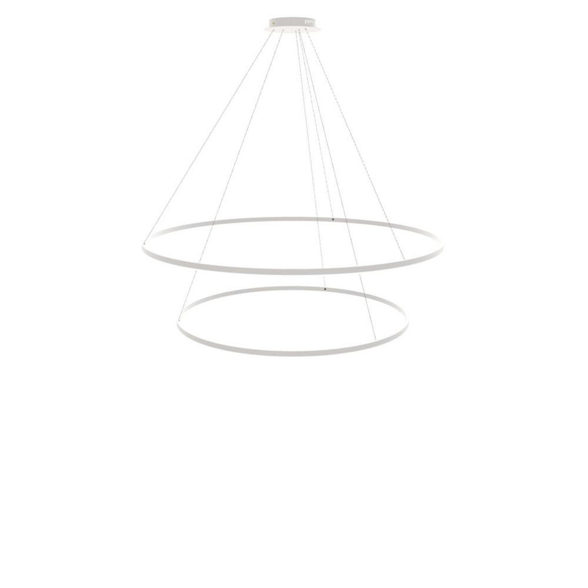 LED-HÄNGELAMPE 2er Ring Weiß Ø 150 | 120cm - Weiß, Metall (1.3/150/3.3cm) - s.luce