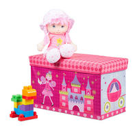 SITZBOX - Pink, Holzwerkstoff/Textil (60.5/36/30.5cm) - Relaxdays