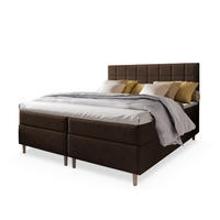 POSTEL BOXSPRING IBIZA 180x200 cm, s matrací a úložným prostorem, hnědá - hnědá, dřevo/kompozitní dřevo (180/200cm) - MASSENO