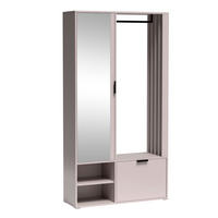 GARDEROBENSCHRANK Milanoir Kaschmir 100/189,4/33 cm - Modern mit Spiegel - Beige, Holzwerkstoff/Kunststoff (100/189.4/33cm) - AX Living