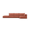 ECKSOFA rechts Kaelle aus Chenille-Stoff terrakotta 5 Sitzplätze - Terracotta, Textil (171/364cm) - Micadoni