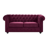 SOFA ohne Schlafmöglichkeit - 2 Personen - Samt, Stoff - Bordeaux - - Bordeaux, Textil (168/72/88cm) - Vente-Unique