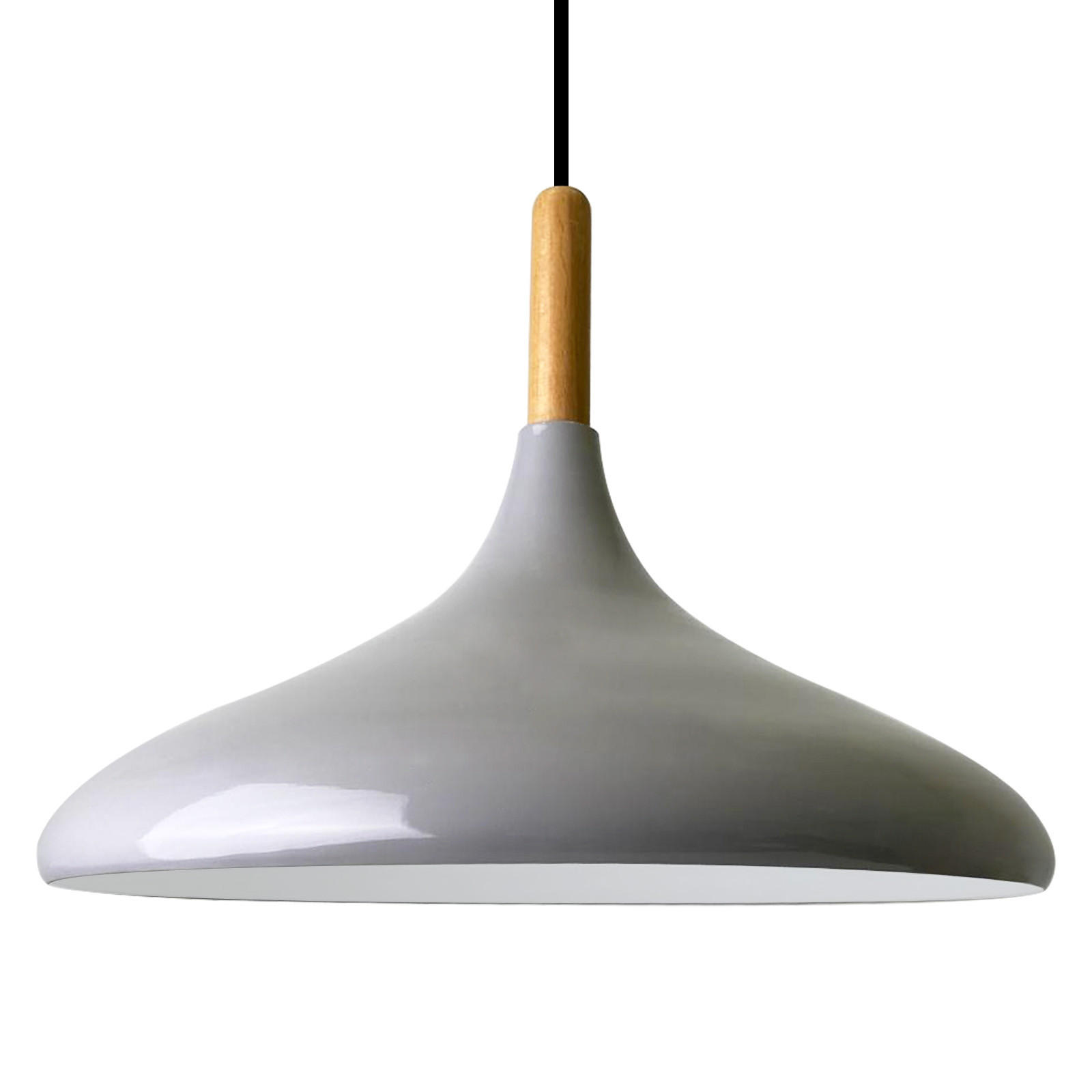 PENDELLEUCHTE Champion aus Holz 35/30 cm - Grau, Metall (30/35/20cm) - Bamyum