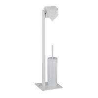 WC-GARNITUR - Weiß, Metall (20/72/20cm) - Relaxdays