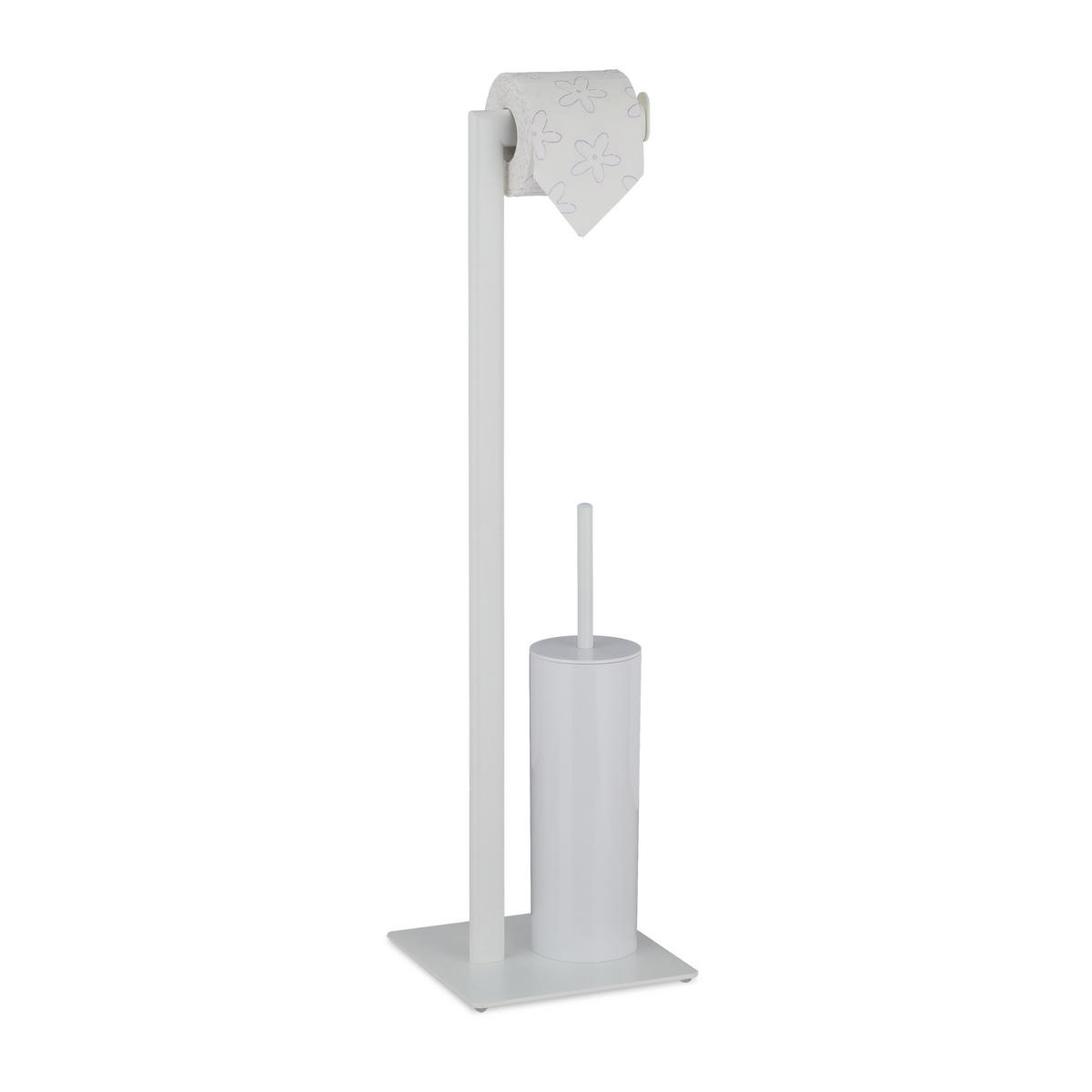 WC-GARNITUR - Weiß, Metall (20/72/20cm) - Relaxdays