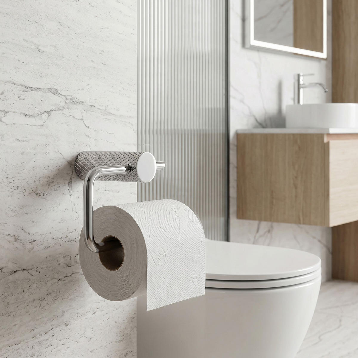 HALTER Für Toilettenpapier Rea A62309 Otto Chrome - Chromfarben, Metall (14/9.5/7cm) - REA
