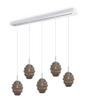 HÄNGELEUCHTE Echos 5-flammig Rauch Ø 18cm - Anthrazit/Weiß, Glas (18/18/20cm) - s.luce