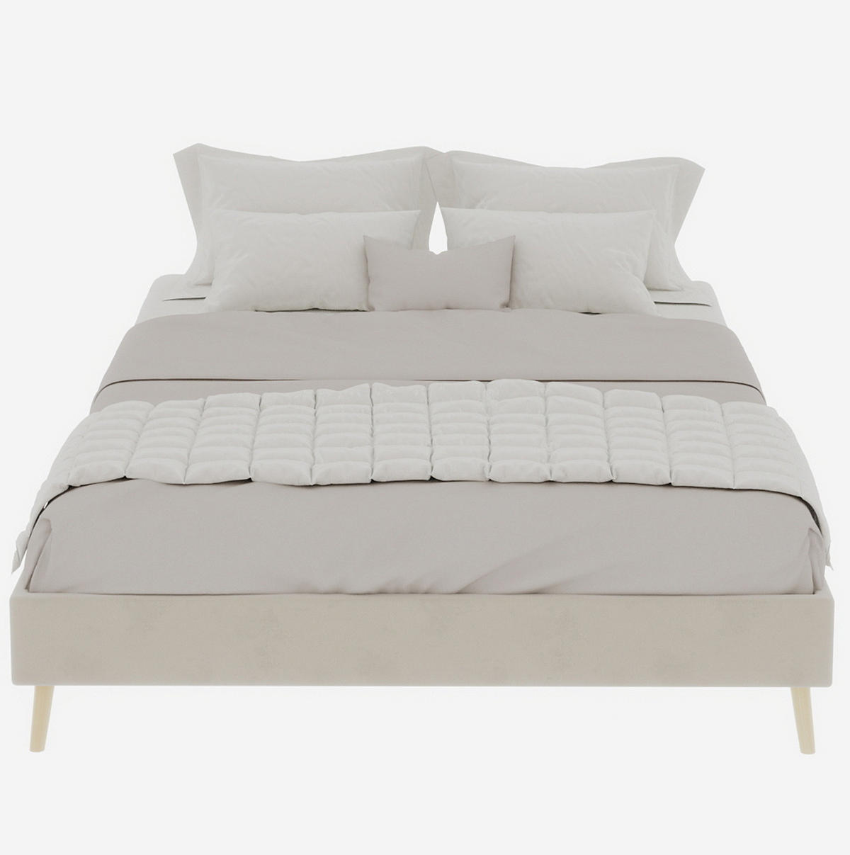 KREVET 160/200 cm s čvrstom konstrukcijom i modernim minimalističkim dizajnom, Bež - bež, tekstil (160/200cm) - Redom